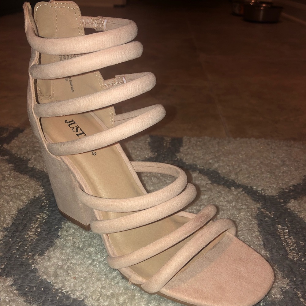 Nude JustFab Strappt Heels - NWT